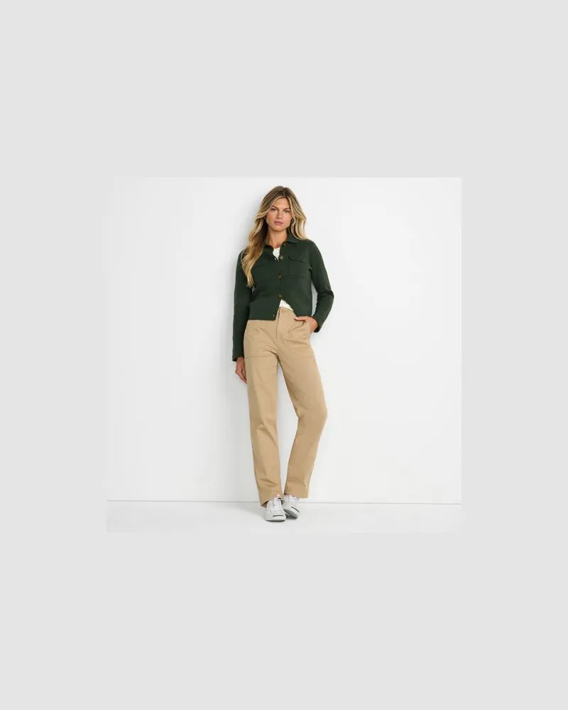 Lands' End Feinstrick-Baumwolljacke, Damen, Größe:44-46 regular, Grün, Baumwolle, by Grün