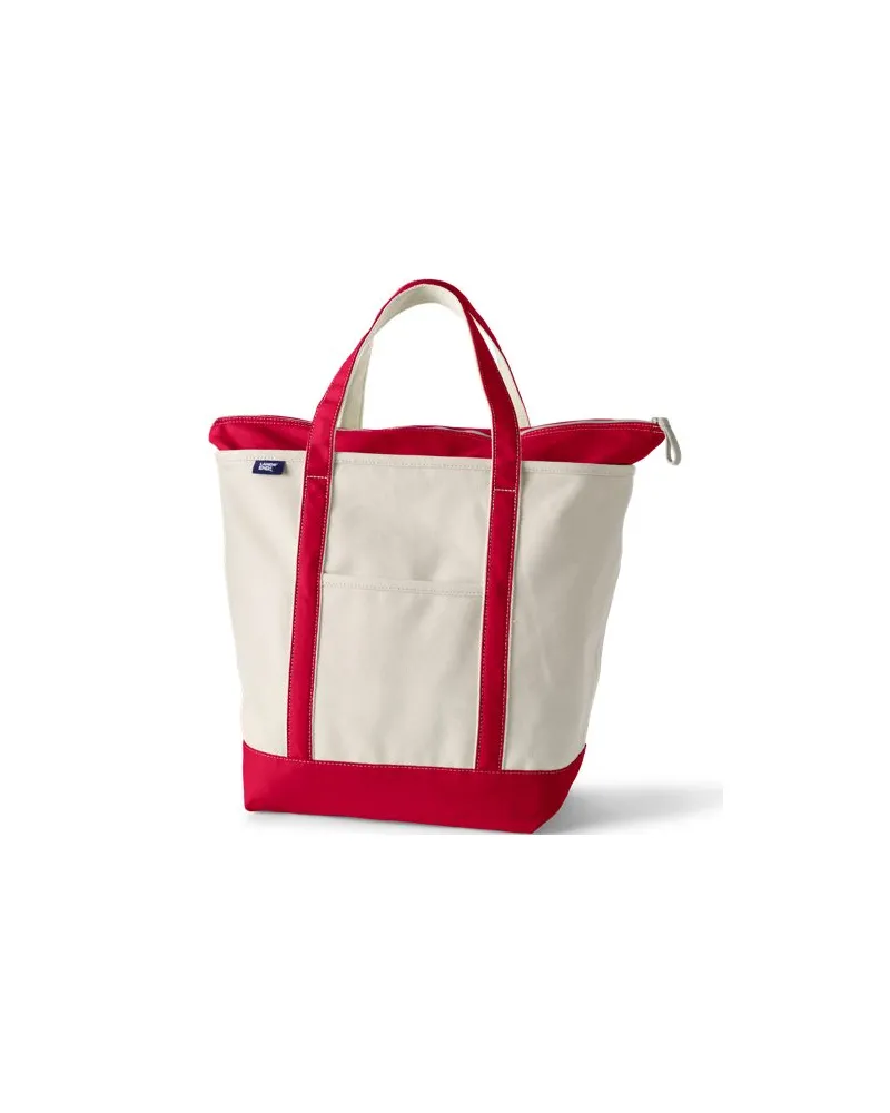 Lands' End Große Canvastasche mit Reißverschluss, Damen, Größe:null regular, Rot, Baumwolle, by Rot