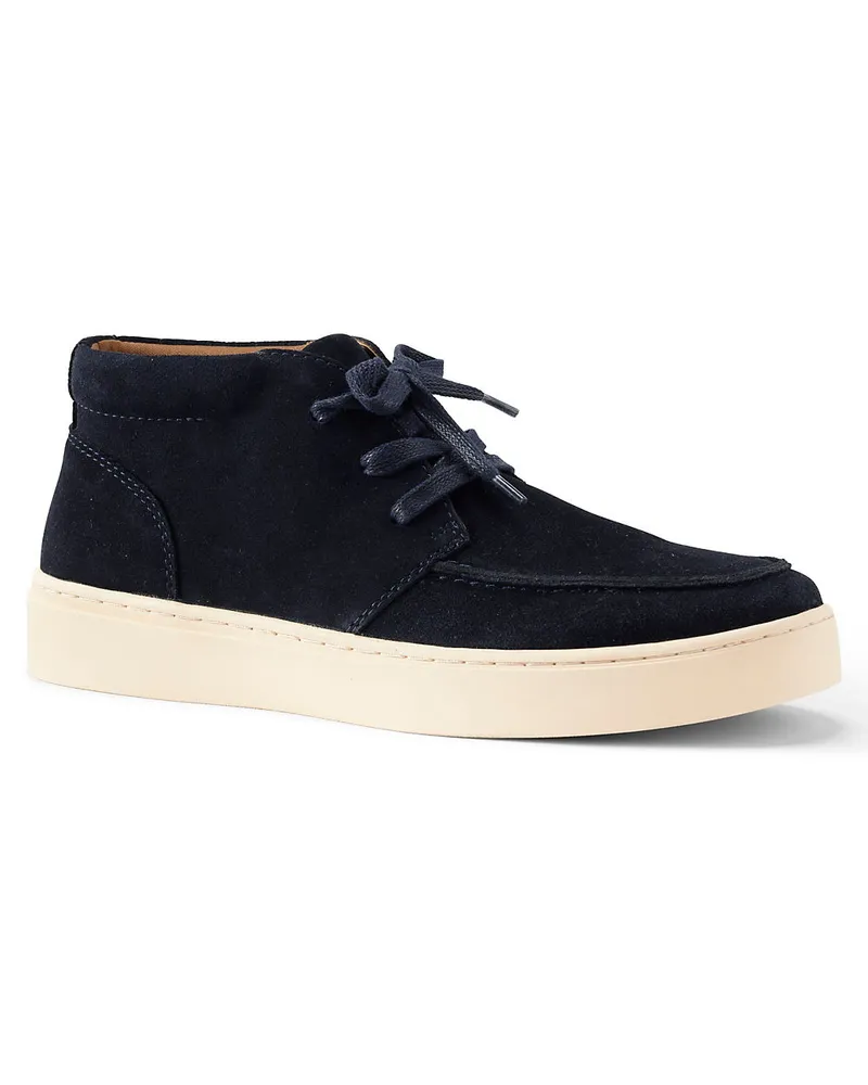 Lands' End Schnürboots aus Veloursleder, Herren, Größe regular, Blau, Rauleder, by Blau