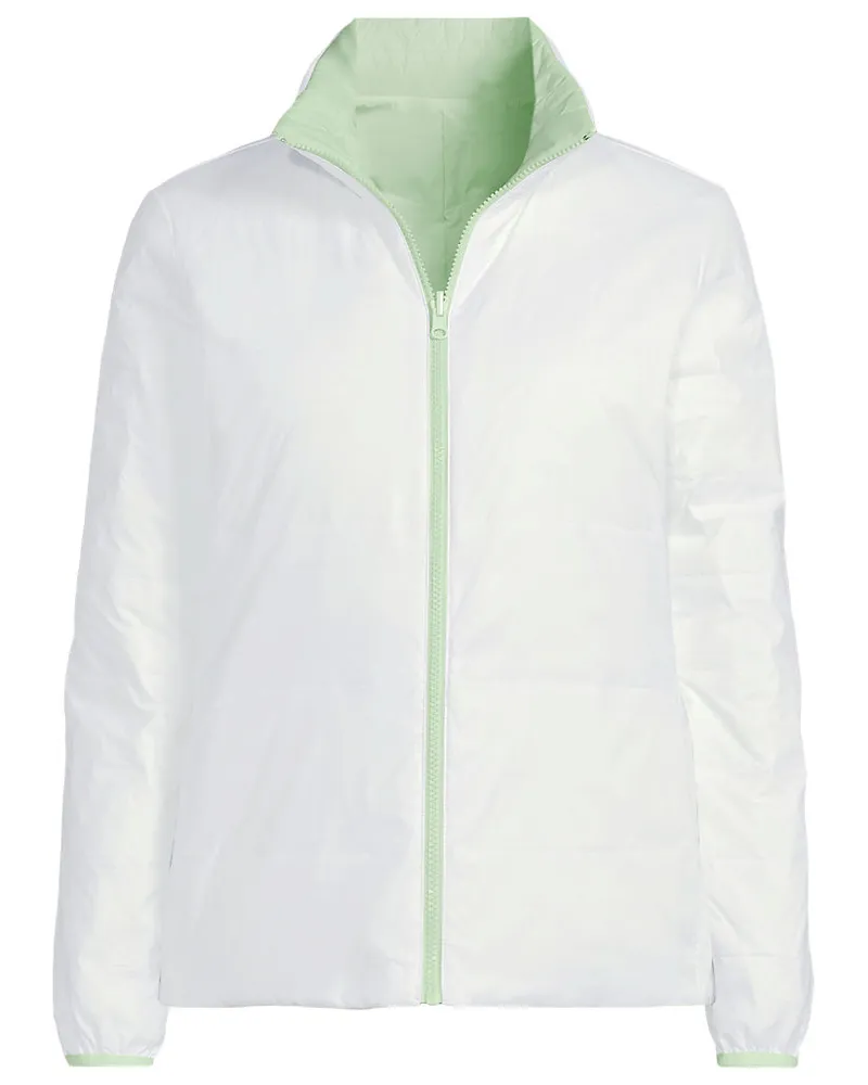 Lands' End Daunen-Wendejacke WANDERWEIGHT Verstaubar Ultraleicht, Damen, Größe plus, Grün, Nylon, by Grün