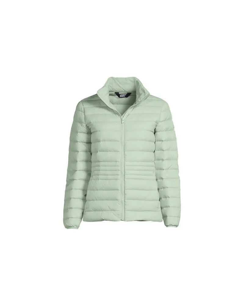 Lands' End Daunenjacke WANDERWEIGHT Verstaubar Ultraleicht, Damen, Größe:32-34 regular, Grün, Nylon/Entendaunen, by Grün