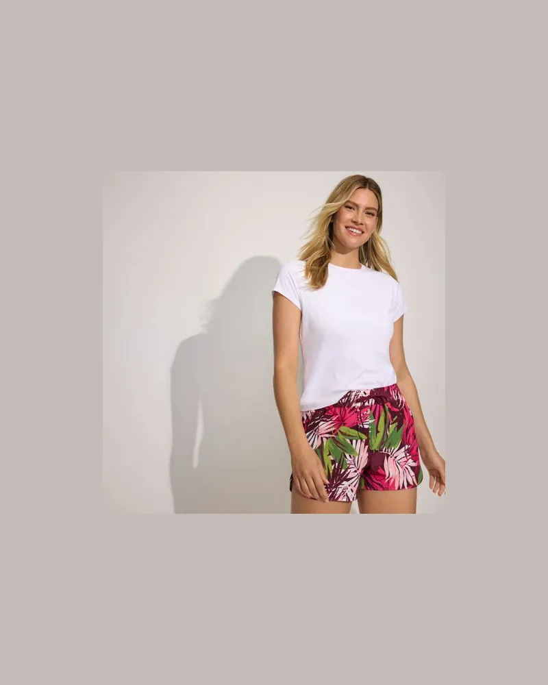 Lands' End Verstaubare Badeshorts, Damen, Größe regular, Rot, by Rot