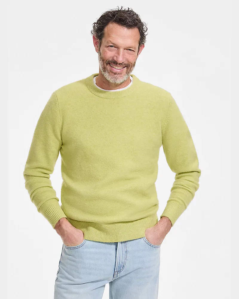 Lands' End Wool Touch Rundhals-Pullover, Herren, GrÃ¶ÃŸe regular, GrÃ¼n, Wolle/Polyester/Nylon, by Grã¼n