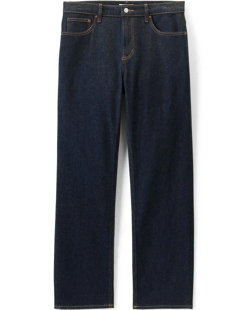 Lands' End Stretch-Denim Jeans mit Komfortbund, Classic Fit, Herren, Größe regular, Blau, Baumwoll-Mischung, by Blau