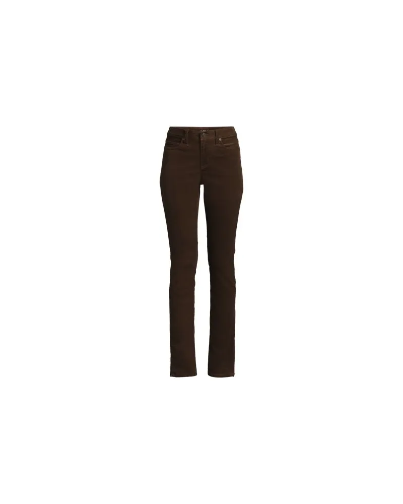 Lands' End Straight Fit Cordhose Mid Waist, Damen, Größe regular, Braun, Baumwoll-Mischung, by Braun