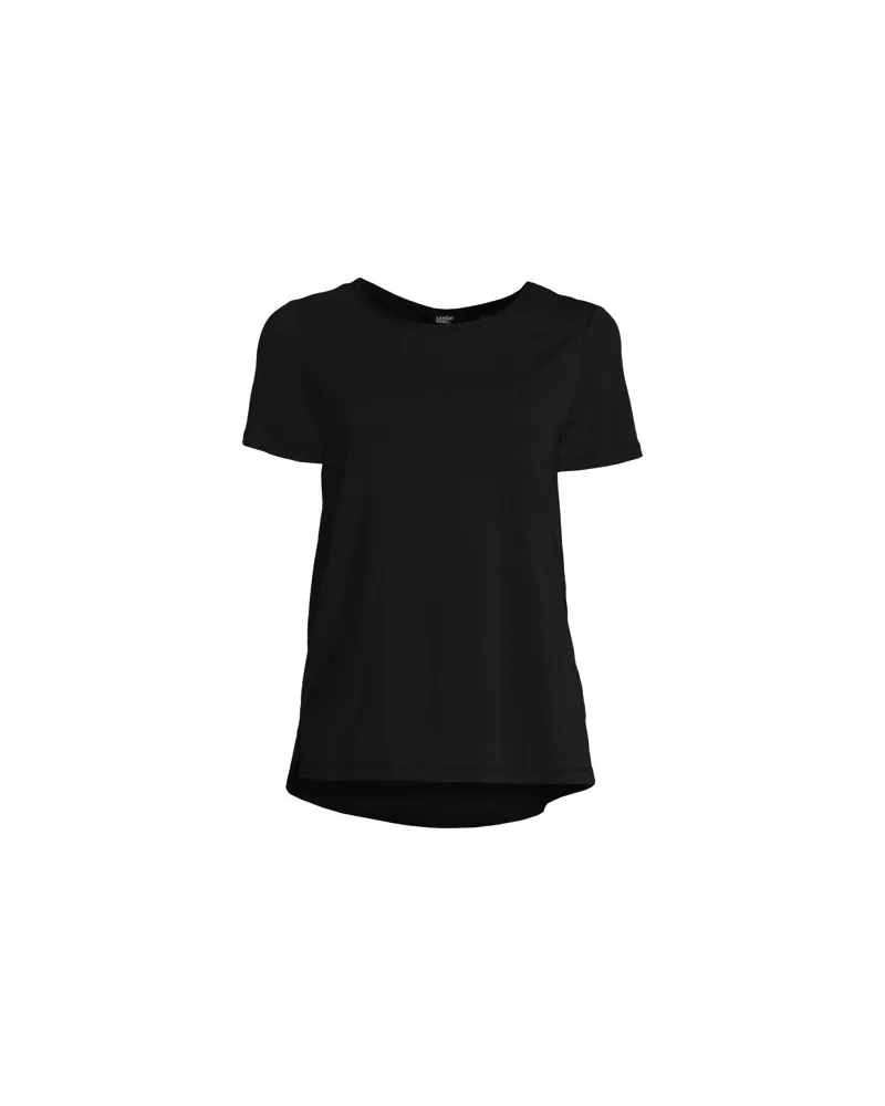 Lands' End Baumwolle/Modal-Shirt mit Web-Rücken, Damen, Größe:40-42 regular, Schwarz, by Schwarz