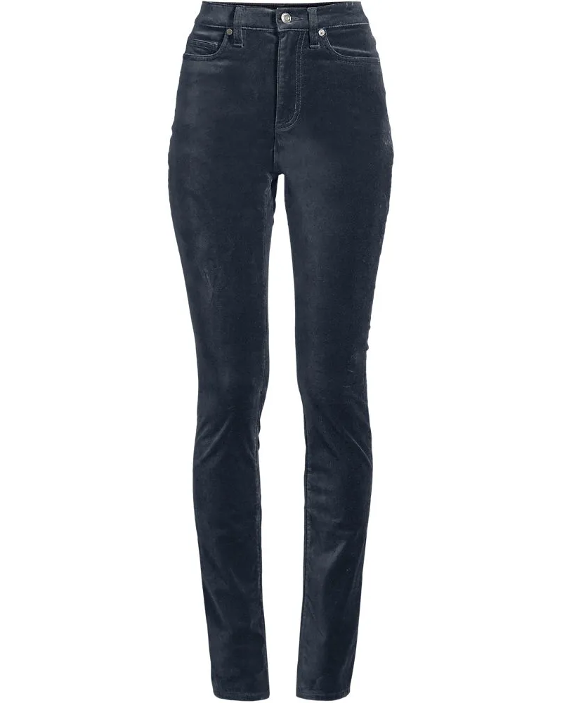 Lands' End Slim Fit Samthose High Waist, Damen, Größe plus, Grau, Baumwoll-Mischung, by Grau