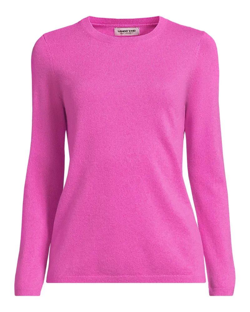Lands' End Kaschmir-Pullover mit rundem Ausschnitt, Damen, Größe petite, Pink, Kaschmir, by Pink