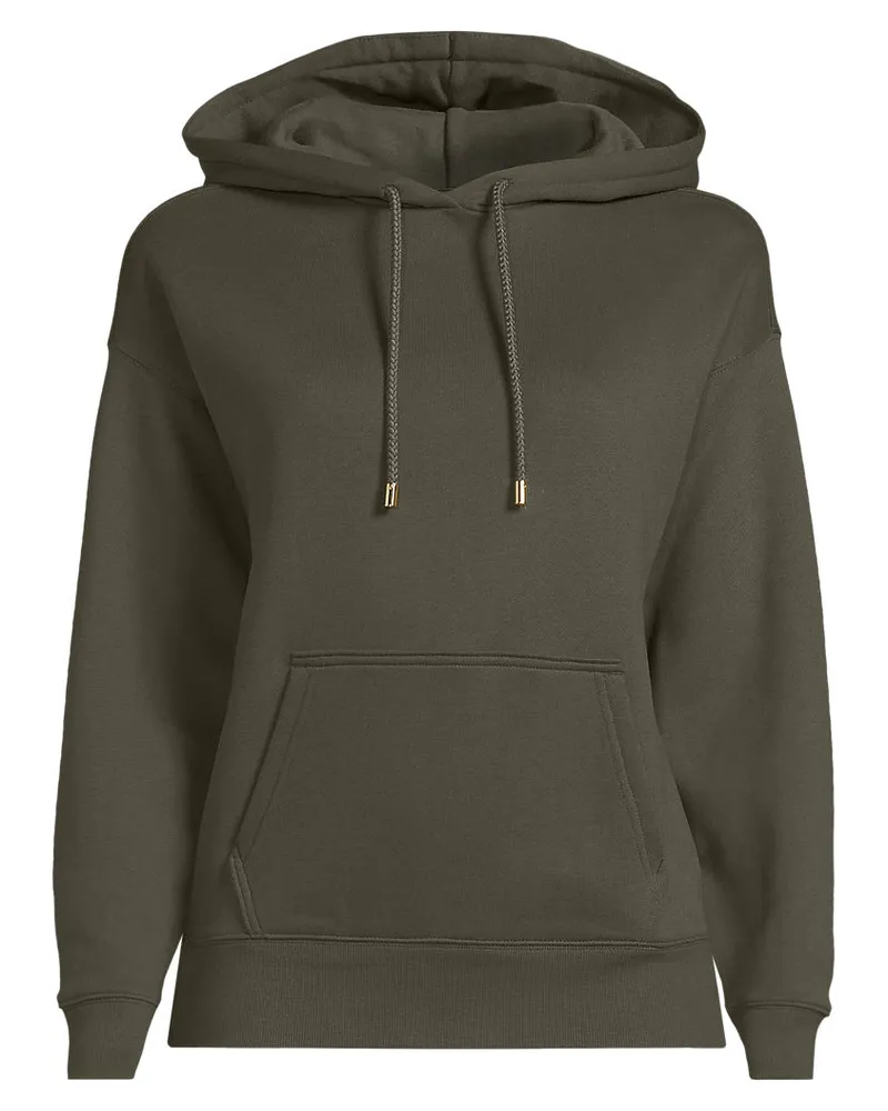 Lands' End Serious Sweats Kapuzen-Sweatshirt, Damen, Größe regular, Grün, Baumwoll-Mischung/Polyester-Mischung, by Grün