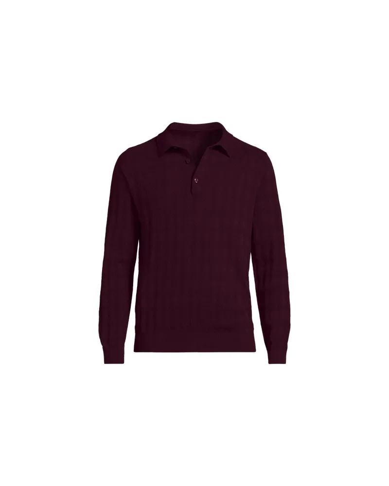 Lands' End Feinstrick-Poloshirt, Herren, Größe:60 regular, Rot, Baumwolle, by Rot