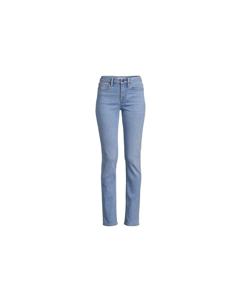 Lands' End Straight Fit Recover Jeans Mid Waist, Damen, Größe plus, Blau, Elasthan/Baumwoll-Mischung/Polyester-Mischung, by Blau