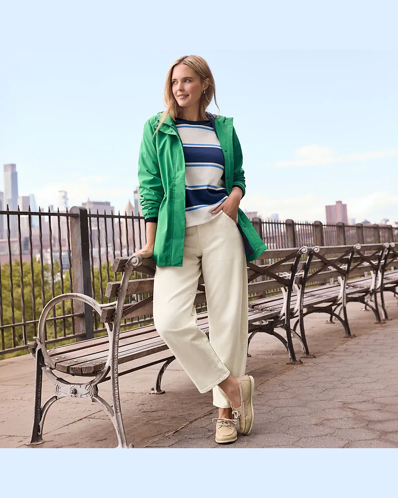 Lands' End Barrel-Chinos High Waist, Damen, GrÃ¶ÃŸe:34 regular, WeiÃŸ, Baumwolle/Elasthan, by Weiãÿ