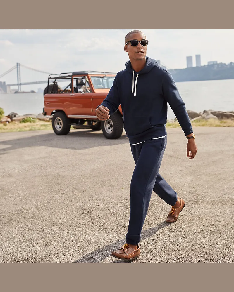 Lands' End Jogginghose SERIOUS SWEATS, Herren, Größe regular, Blau, Baumwoll-Mischung, by Blau