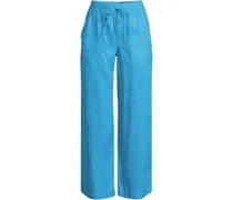Weite 7/8-Leinenhose mit Dehnbund, Damen, Größe:32-34 regular, Blau, Leinen, by