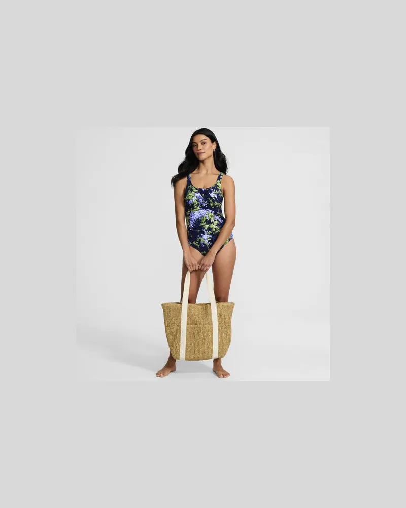 Lands' End Shape-Badeanzug mit Bügel SLENDER, Damen, Größe regular, Blau, Nylon-Mischung, by Blau