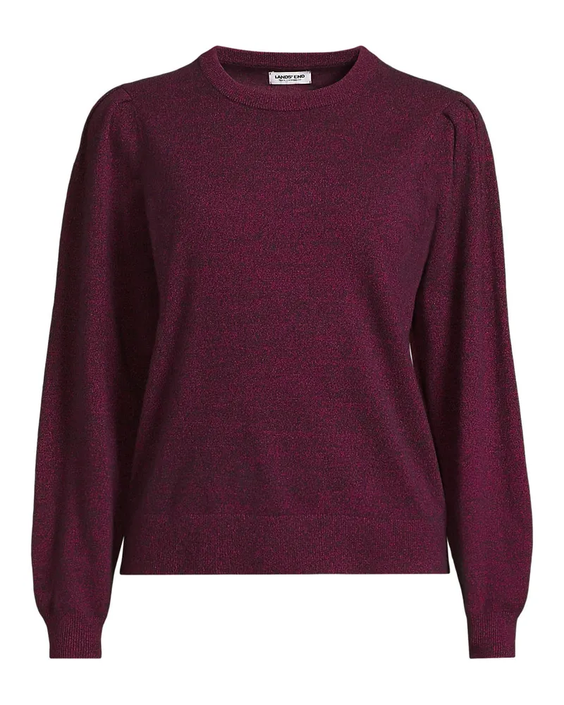 Lands' End Kaschmirpullover mit Puffärmeln, Damen, Größe plus, Pink, Kaschmir, by Pink