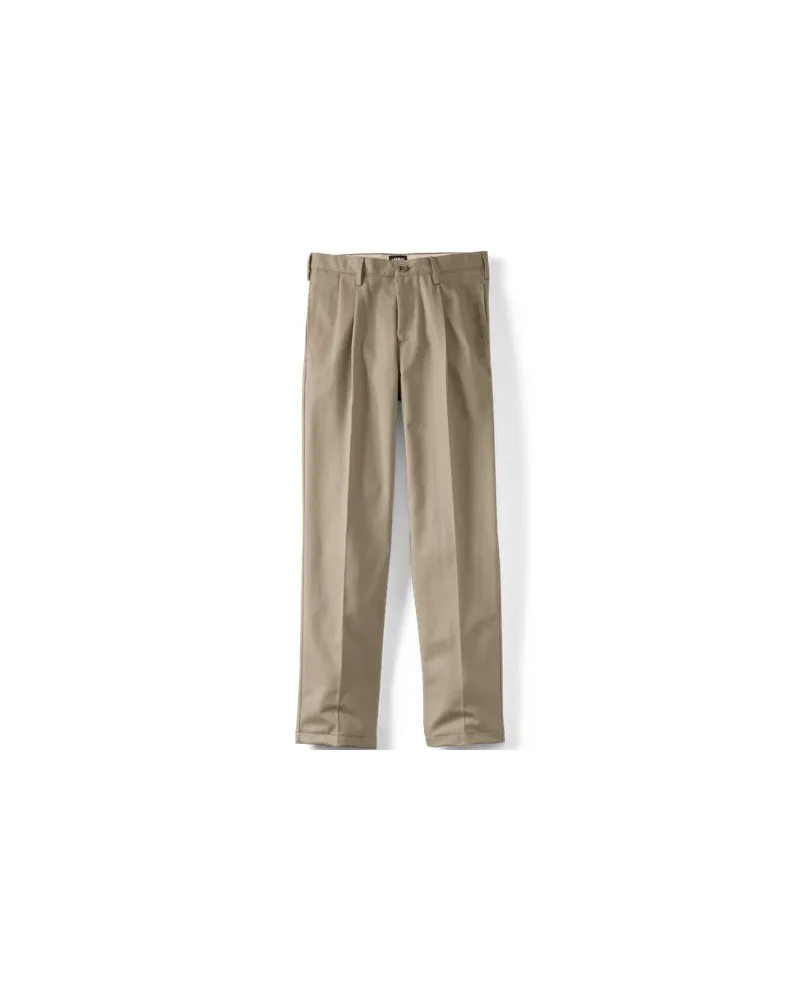 Lands' End CLASSIC COMFORT. Bügelleichte Chino mit Bundfalten, Herren, Größe regular, Beige, Baumwolle, by Beige