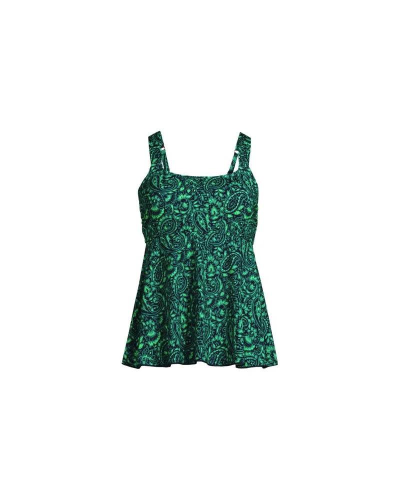 Lands' End Ausgestelltes Tankinitop mit U-Ausschnitt, Damen, Größe:32-34 regular, Rot, Elasthan/Polyester-Mischung/Nylon-Mischung, by Rot