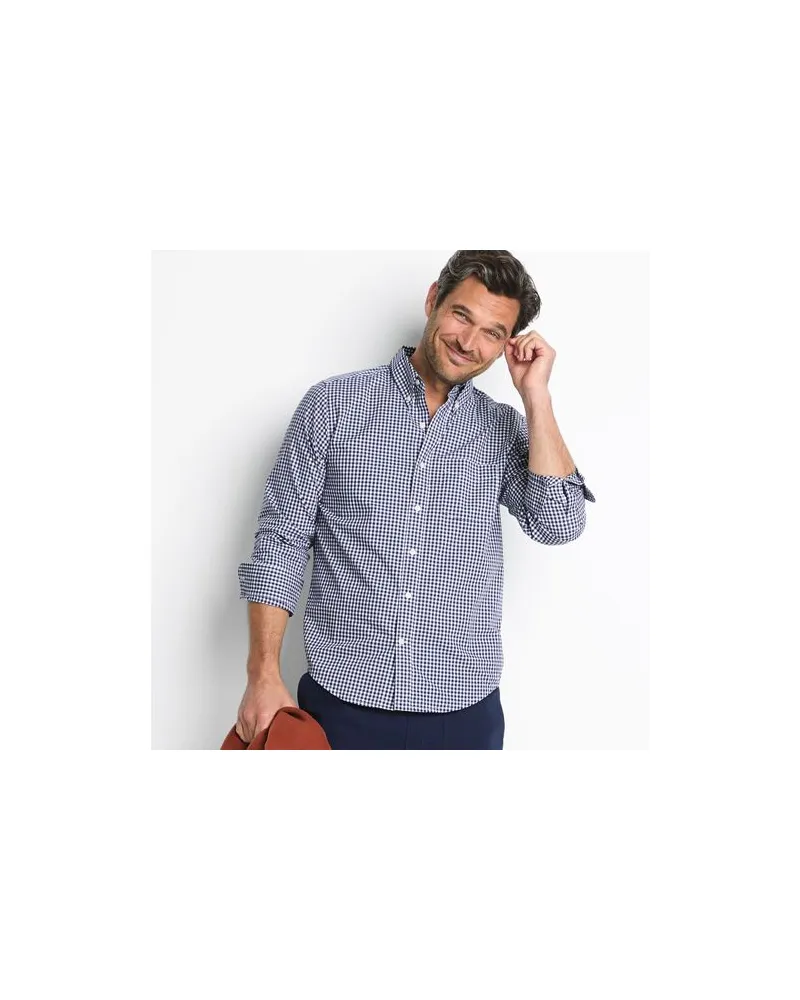 Lands' End Leichtes Popelinhemd, Classic fit, Herren, Größe regular, Blau, Baumwolle, by Blau