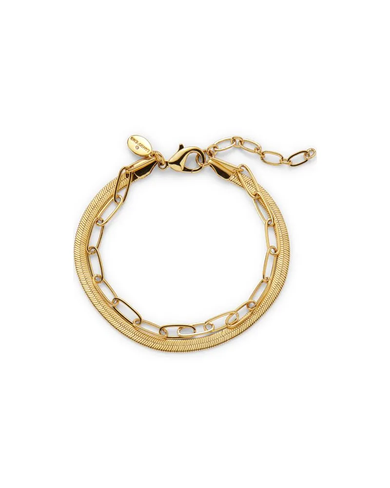 Lands' End Wasserfestes Doppelkettenarmband, Damen, Größe:null regular, Gelb, by Gelb