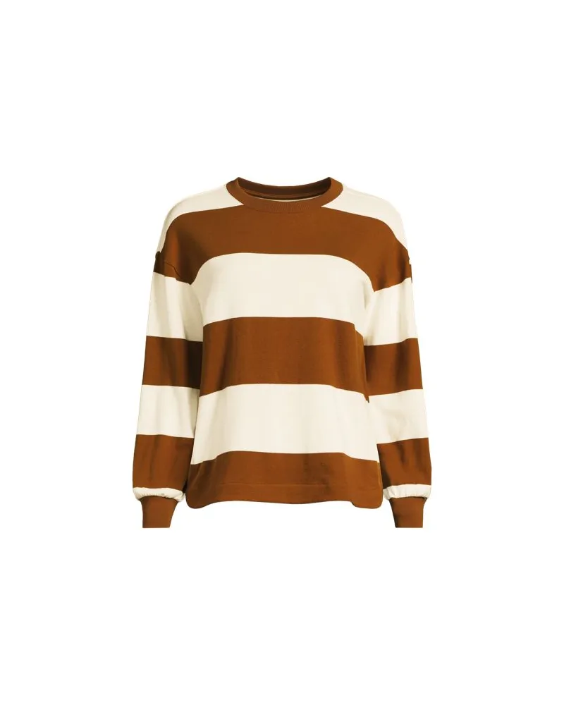 Lands' End Jersey-Shirt mit langen Ärmeln, Damen, Größe plus, Braun, Baumwolle, by Braun