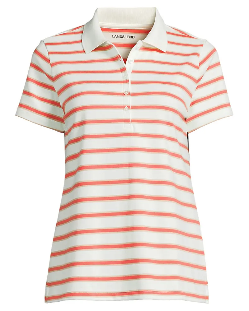 Lands' End Supima-Poloshirt, Damen, Größe plus, Orange, Baumwolle, by Orange