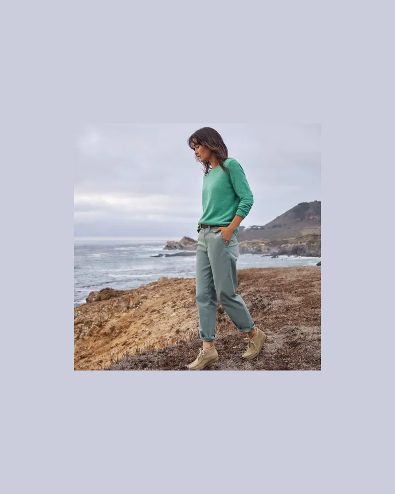 Lands' End 7/8-Chinos mit geradem Bein Mid Waist, Damen, Größe regular, Grün, by Grün