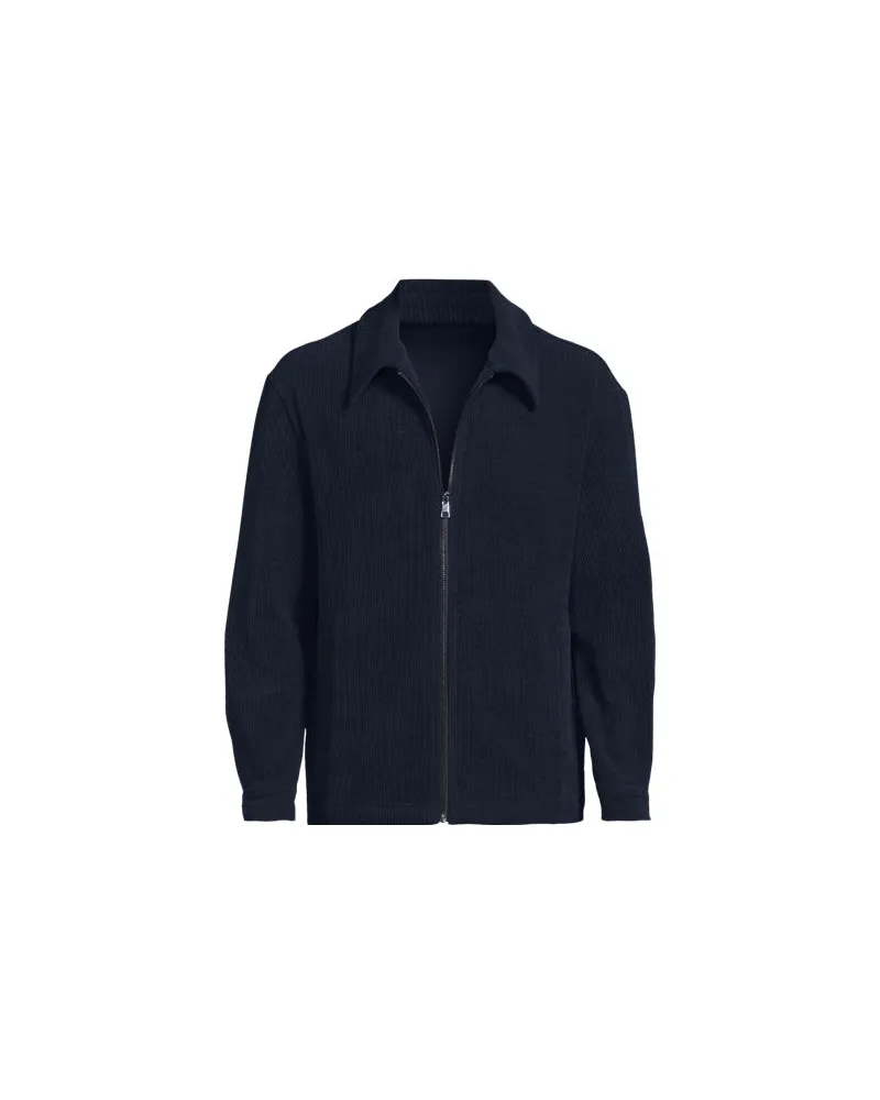 Lands' End Stretchcord-Hemdjacke, Herren, Größe:60 regular, Blau, Polyester/Polyester-Mischung, by Blau