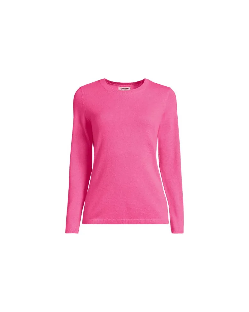 Lands' End Kaschmir-Pullover mit rundem Ausschnitt, Damen, Größe regular, Pink, Kaschmir, by Pink