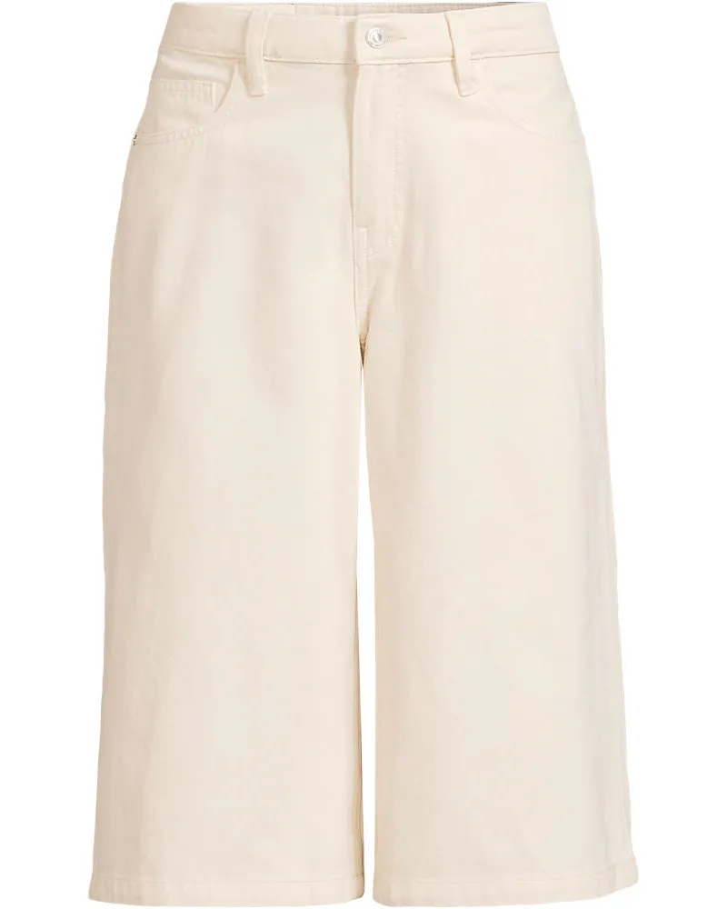 Lands' End Soft Comfort Jeans-Culotte im Leinenmix, Damen, Größe regular, Weiß, Baumwolle/Leinen/Lyocell (Viskose), by Weiß