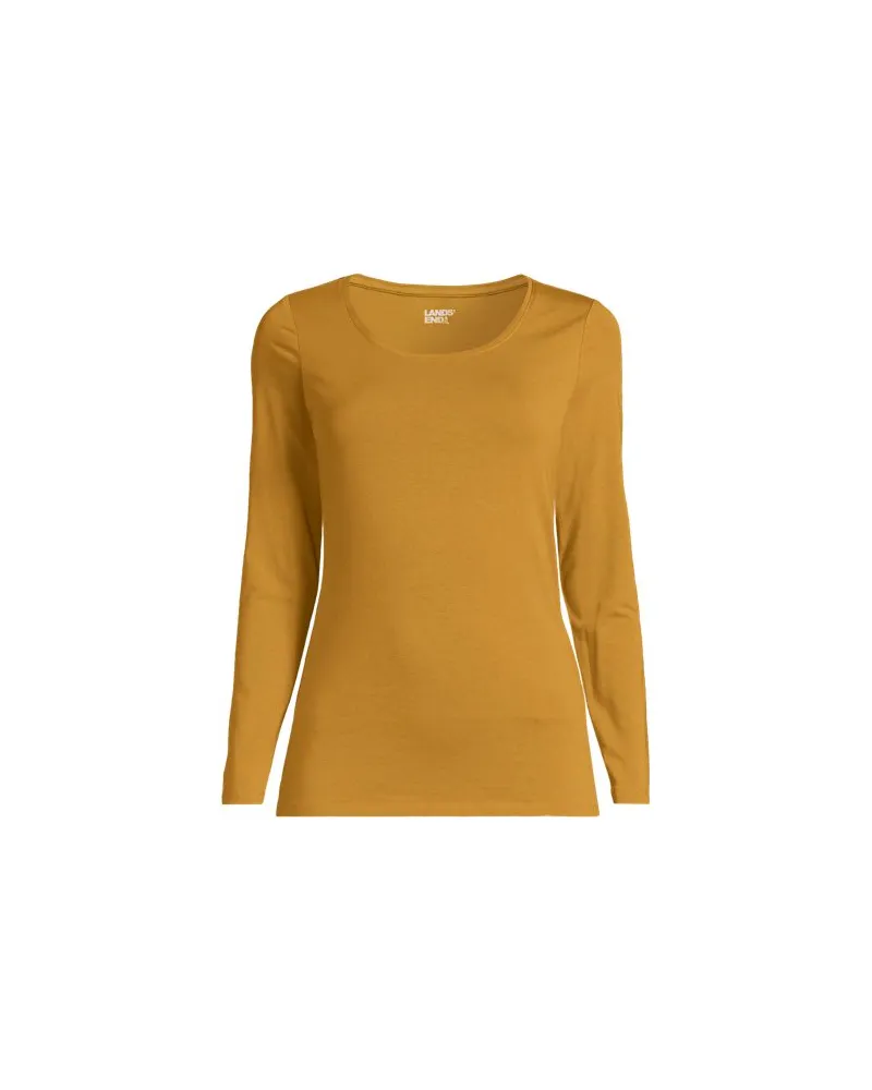 Lands' End Baumwolle/Modal-Shirt mit Ballett-Ausschnitt, Damen, Größe:32-34 petite, Gelb, Baumwolle Modal, by Gelb