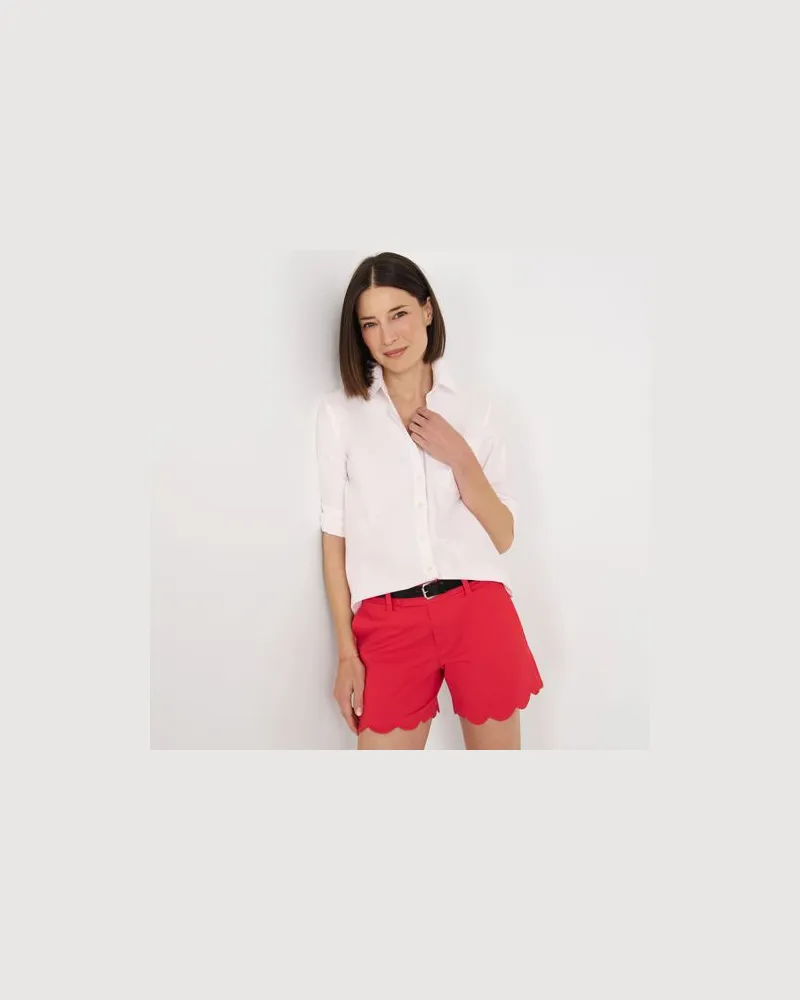Lands' End Chino-Shorts mit Wellensaum 12 cm, Damen, Größe regular, Orange, Baumwolle/Elasthan, by Orange