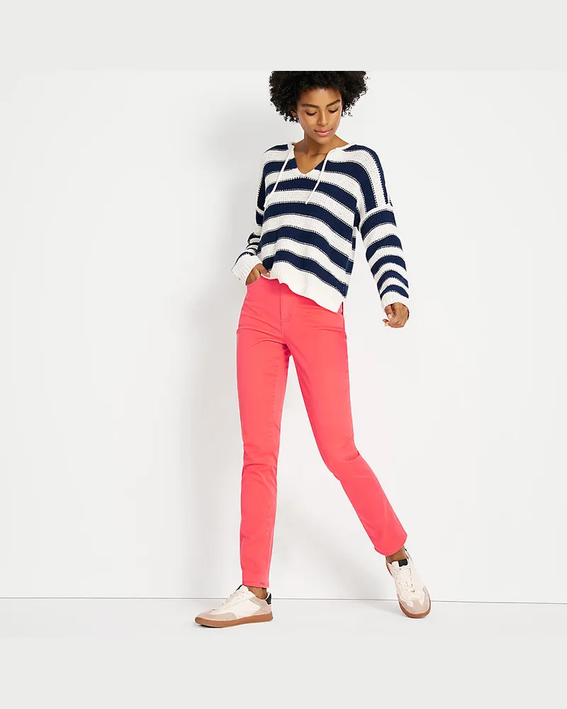 Lands' End Slim Fit Shaping-Chinos, Damen, Größe regular, Pink, Baumwolle, by Pink