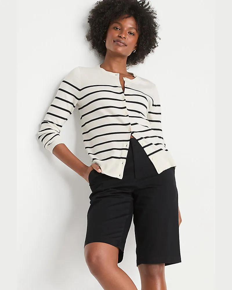 Lands' End Chino-Bermudas, Damen, Größe:34 petite, Schwarz, Elasthan/Baumwoll-Mischung, by Schwarz