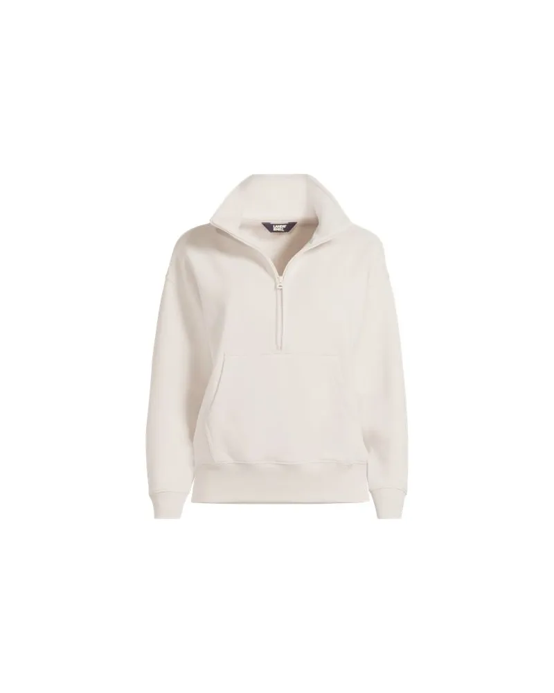 Lands' End Sweatshirt SERIOUS SWEATS mit Reißverschluss, Damen, Größe:44-46 regular, Beige, Baumwoll-Mischung/Polyester-Mischung, by Beige