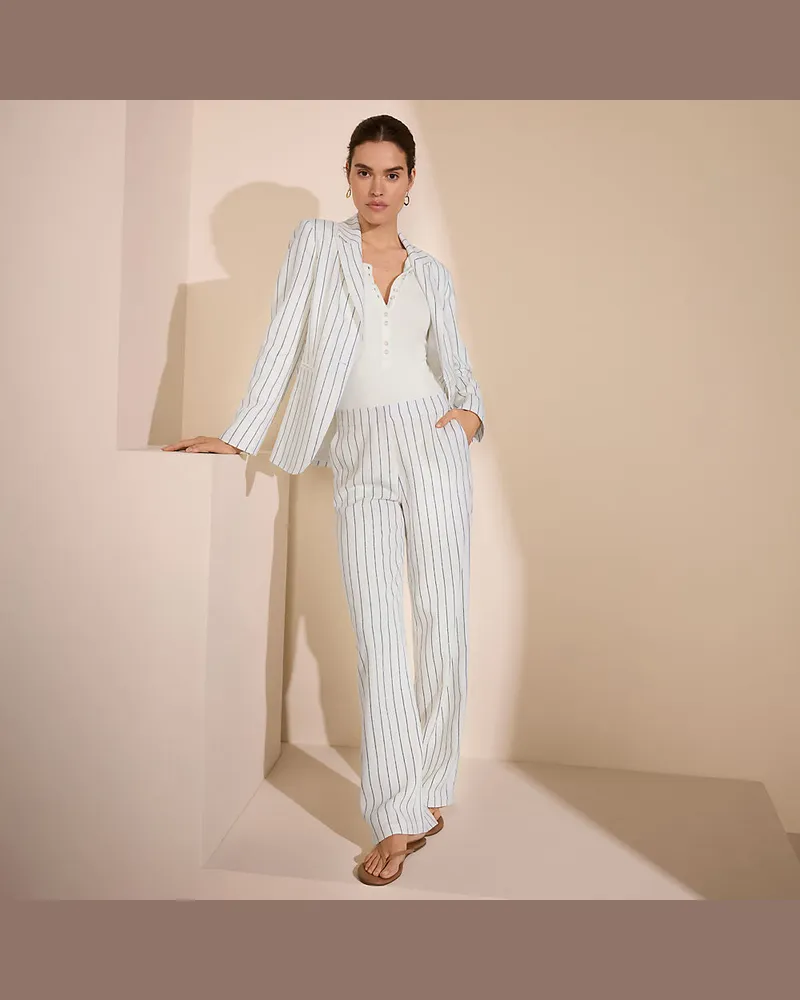 Lands' End Weite Hose im Leinenmix, Damen, Größe regular, Weiß, Leinen, by Weiß