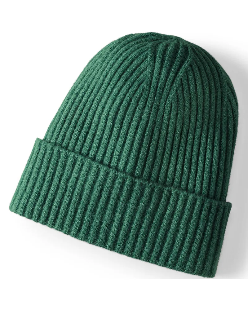 Lands' End Unisex CashTouch Mütze, Damen, Größe regular, Grün, Polyacryl/Nylon-Mischung, by Grün