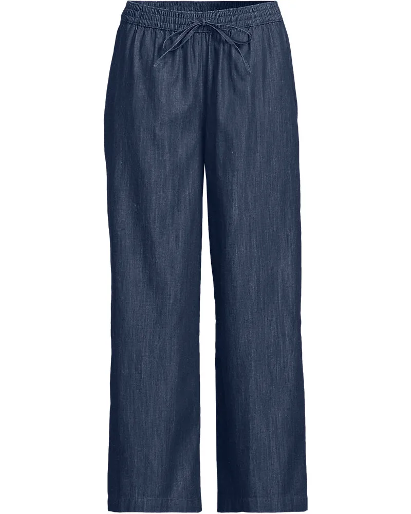 Lands' End 7/8-Schlupfhose aus Lyocell-Mix, Damen, Größe plus, Blau, Baumwolle/Lyocell (Viskose), by Blau