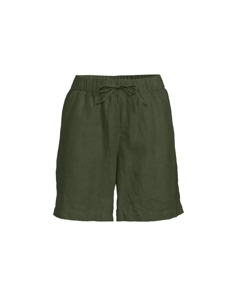 Lands' End Leinen-Schlupfshorts, Damen, Größe plus, Grün, Leinen, by Grün