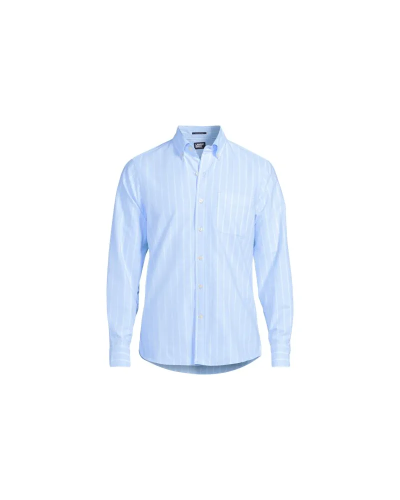 Lands' End Langarm-Oxfordhemd, Classic Fit, Herren, Größe:52-54 regular, Blau, Baumwolle, by Blau