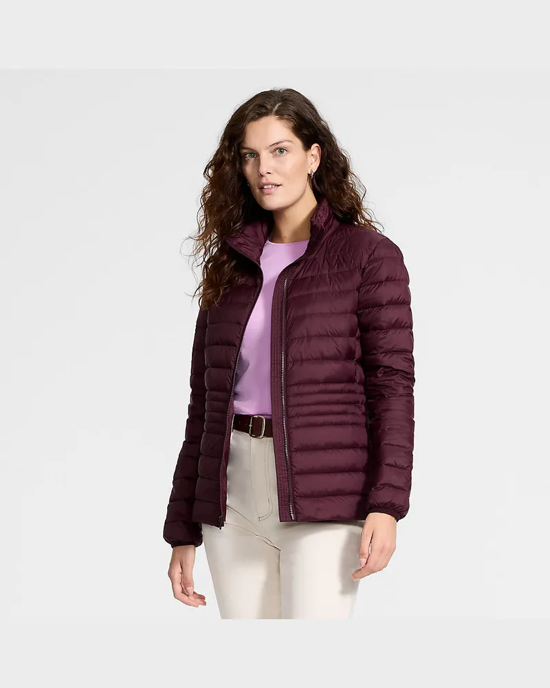 Lands' End Ultraleichte verstaubare Daunenjacke Wanderweight, Damen, Größe petite, Rot, Nylon, by Rot