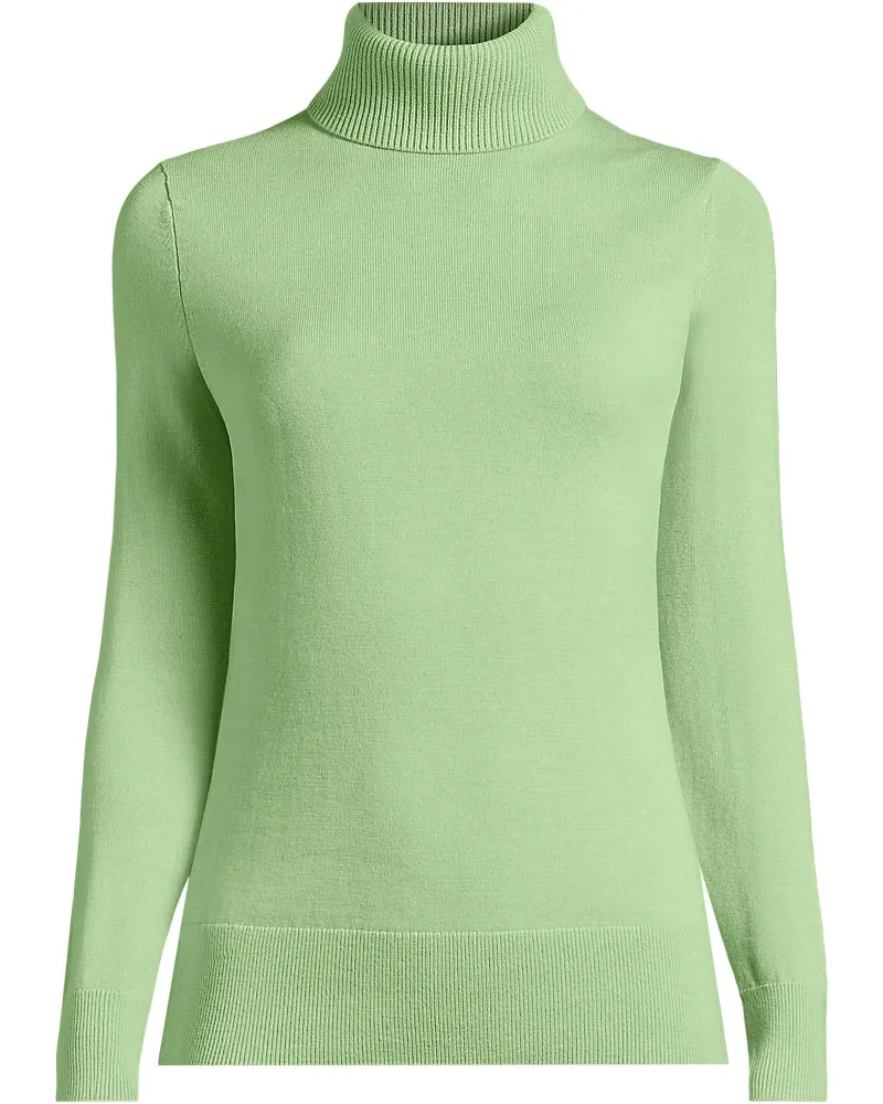 Lands' End Merino-Rollkragenpullover, Damen, Größe petite, Grün, Wolle, by Grün