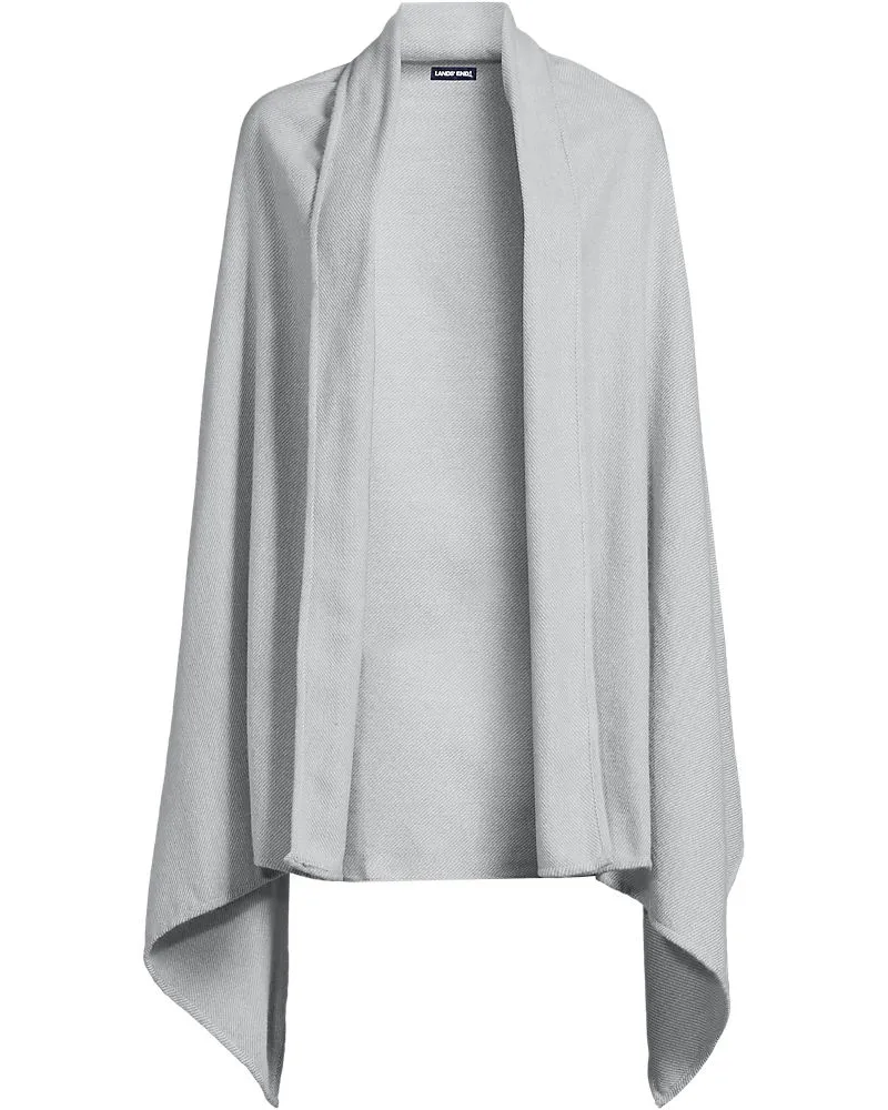 Lands' End Großer CashTouch Cape-Schal, Damen, Größe:null regular, Grau, Polyester, by Grau