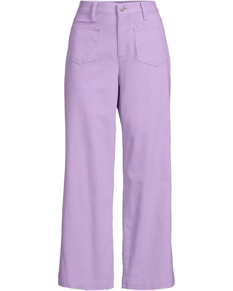 Lands' End Chino-Culotte, Damen, Größe regular, Lila, Elasthan/Baumwoll-Mischung, by Lila
