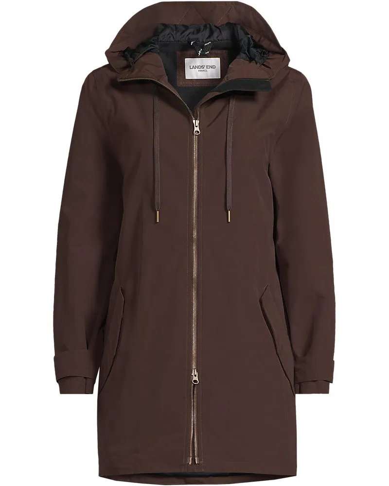 Lands' End Squall Regenjacke in A-Linie, Damen, Größe plus, Braun, Nylon, by Braun