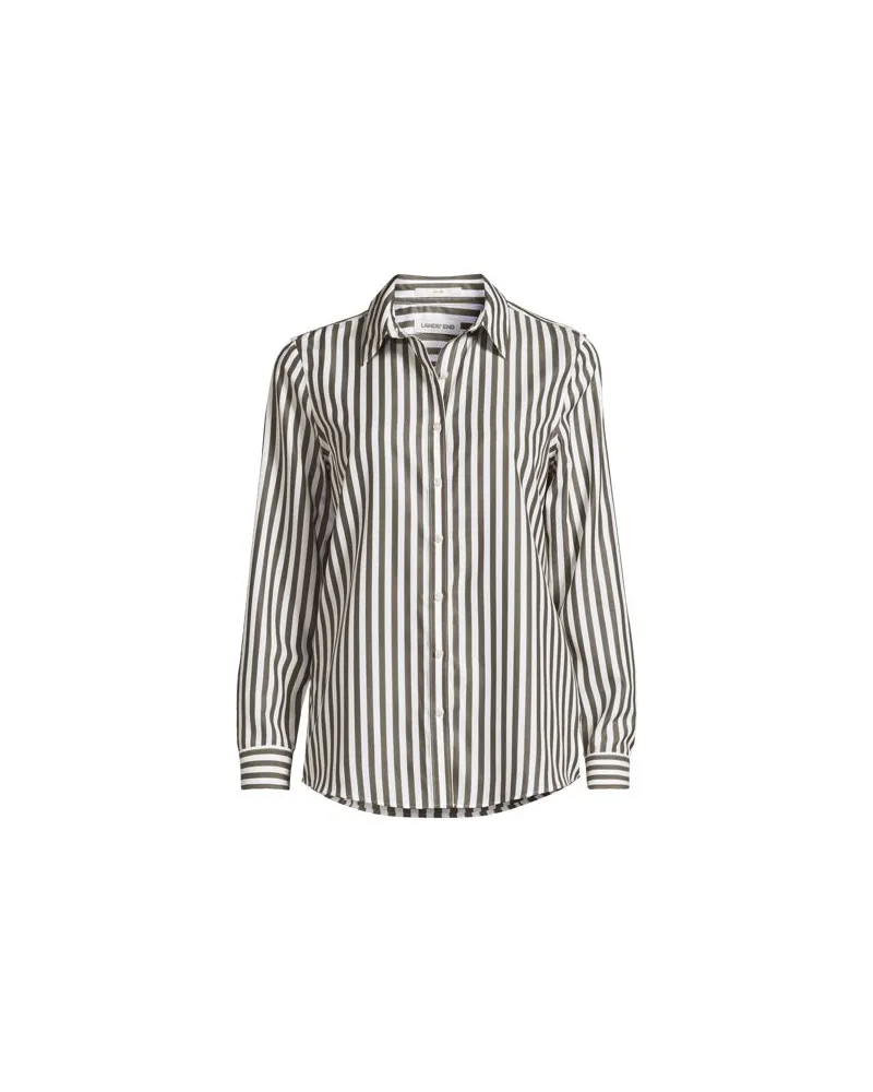 Lands' End Bügelfreie Baumwoll-Bluse, Damen, Größe:34 regular, Grün, Baumwolle, by Grün