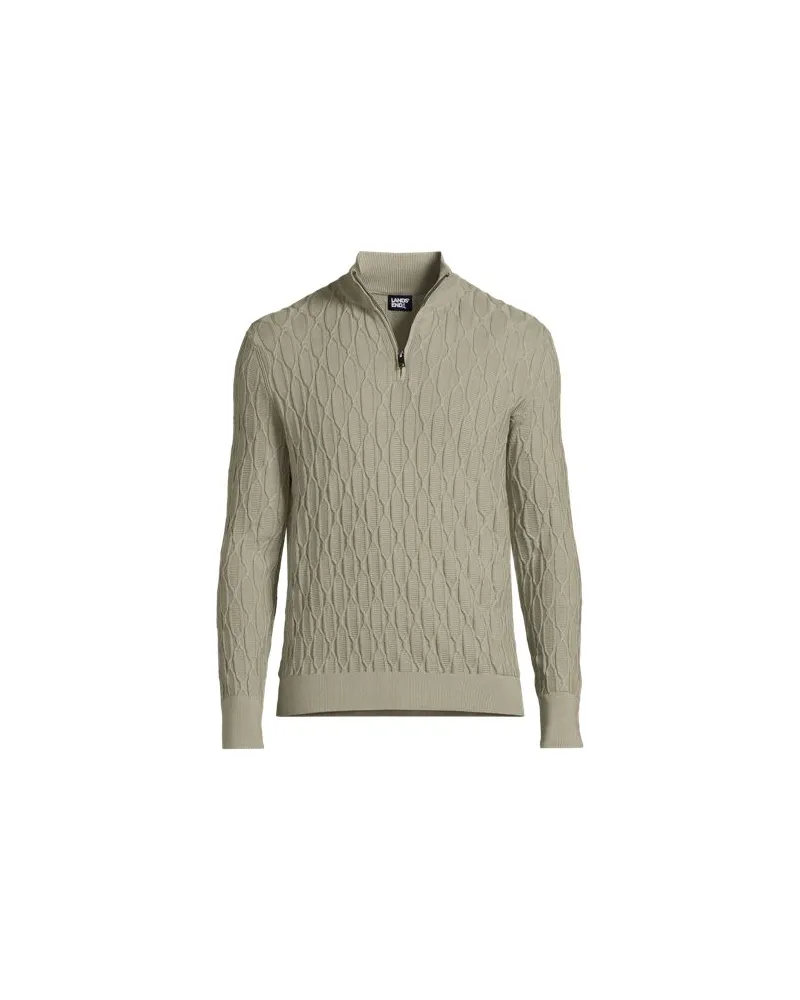 Lands' End Pullover aus Baumwoll-Strukturstrick mit Troyer-Kragen, Herren, Größe:56-58 regular, Sonstige, Baumwolle, by Sonstige