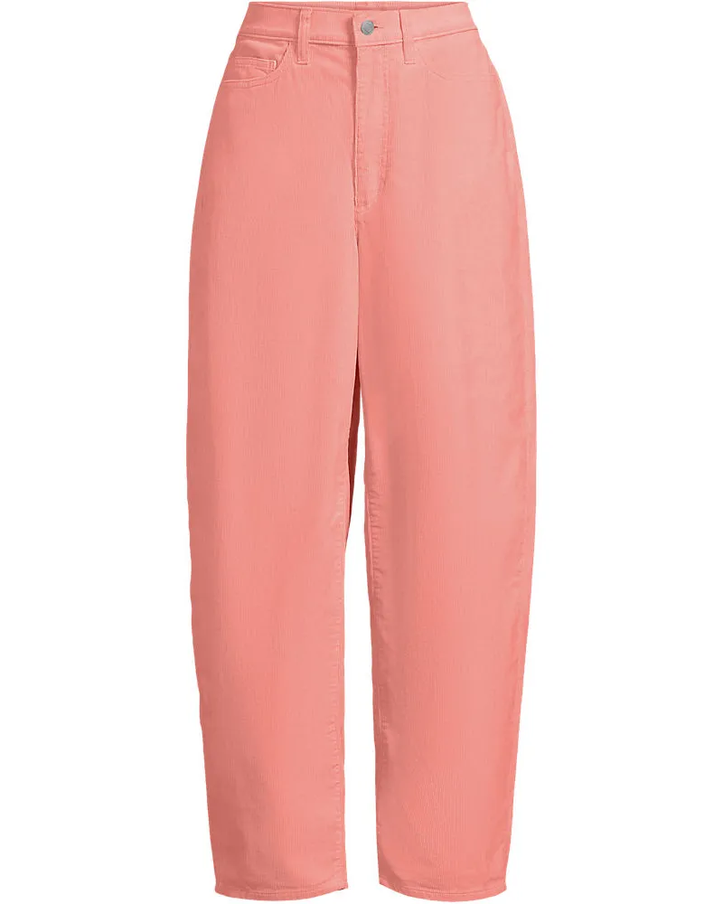 Lands' End Barrel-Feincordhose High Waist, Damen, Größe regular, Pink, Baumwolle, by Pink