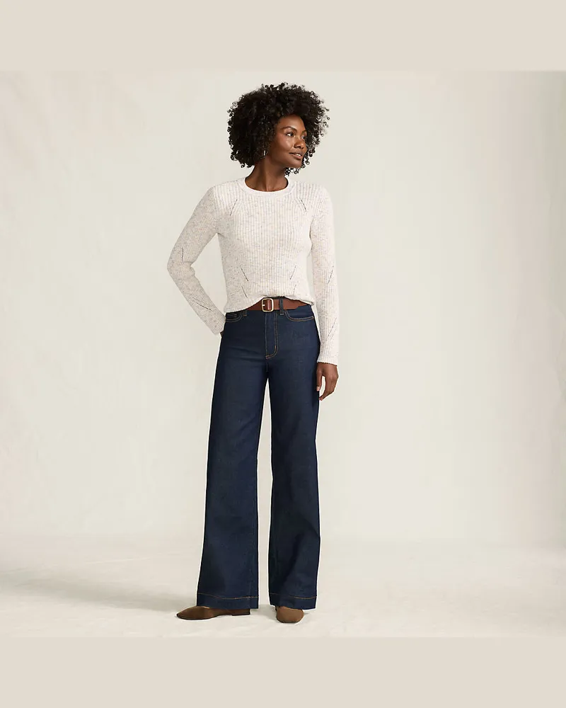 Lands' End Recover Jeans High Waist mit weitem Bein, Damen, Größe regular, Blau, by Blau