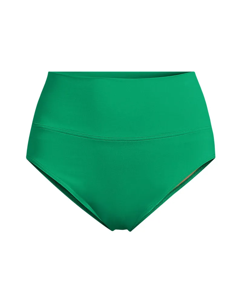 Lands' End Bikinihose zum Umschlagen, High Waist,, Damen, GrÃ¶ÃŸe plus, GrÃ¼n, Elasthan/Nylon-Mischung, by Grã¼n
